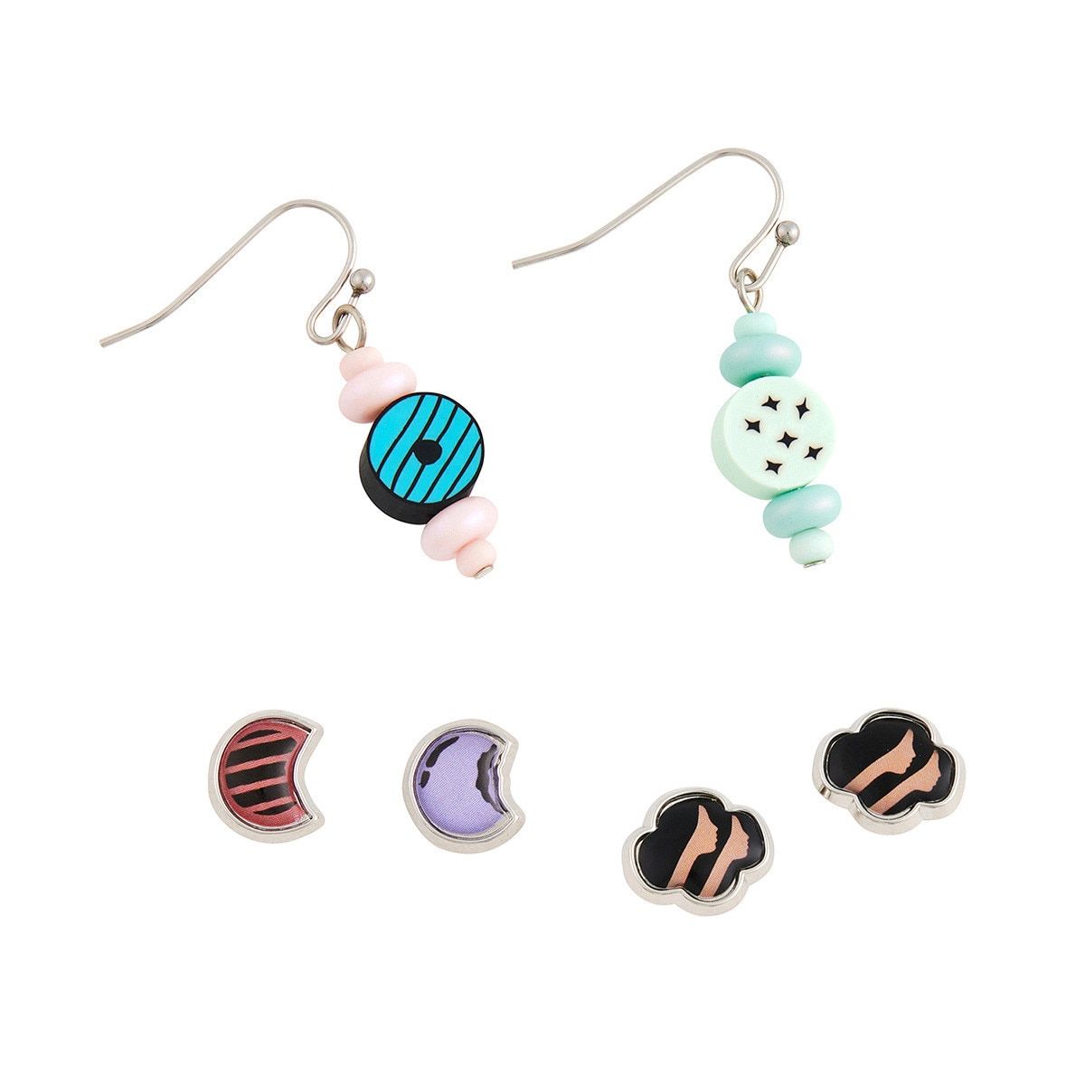 Beaded Cookie Earrings - Set of 3