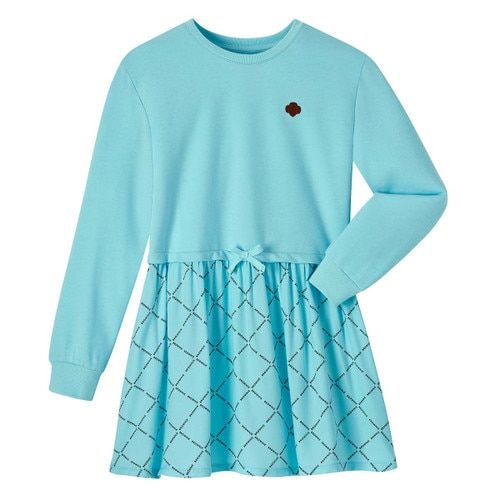 BROWNIE LS MIXED MEDIA DRESS MD
