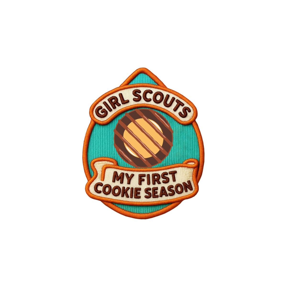 Girl Scouts My First Cookie Season Teardrop Iron-On Patch