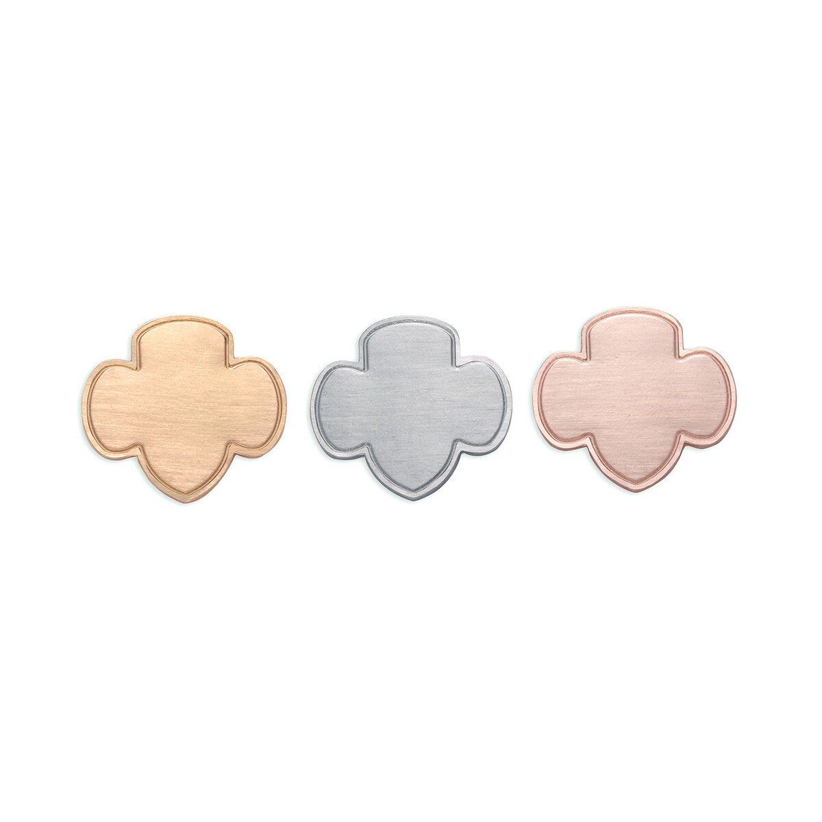 TREFOIL MAGNETIC BROOCH SET METALLIC