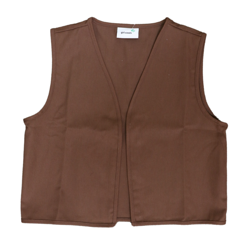Brownie Vest PS P/C Twill Brown Girls Old Material