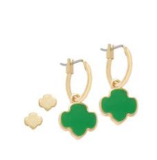 Girl Scout Charming Jewelry Collection Hoop and Stud Earrings Set — Goldtone