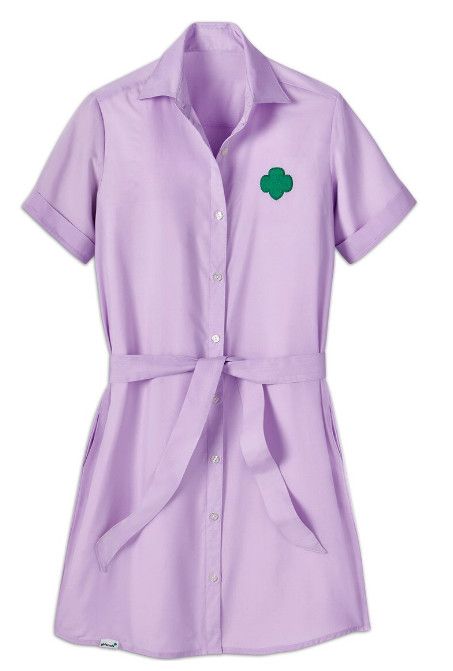Lilac Chambray Shirt Dress, Size: Teen Small