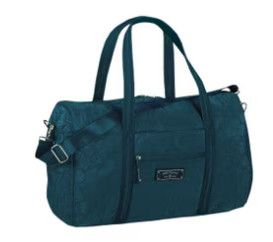 Navy Quilted Trefoil Duffel Bag