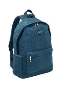 Navy Quilted Trefoil Backpack