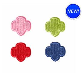 Set of 4 Embroidered Trefoil Pins B