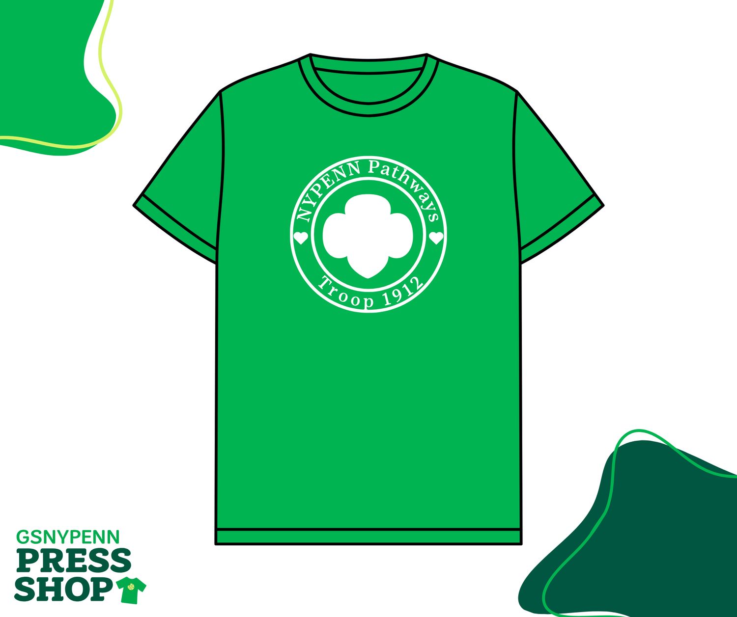 Round Customizable Girl Scout Troop T-Shirt Kickoff Special