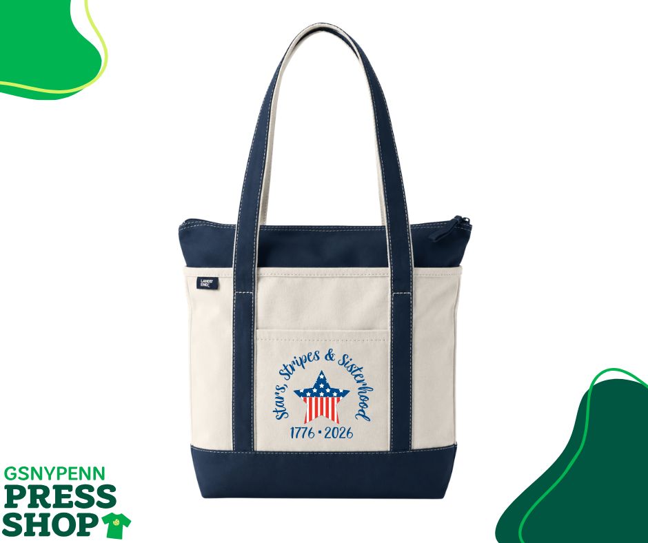 Stars, Stripes &amp; Sisterhood Lands' End Long Handle Zip Tote