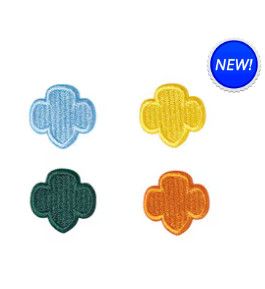 Set of 4 Embroidered Trefoil Pins A