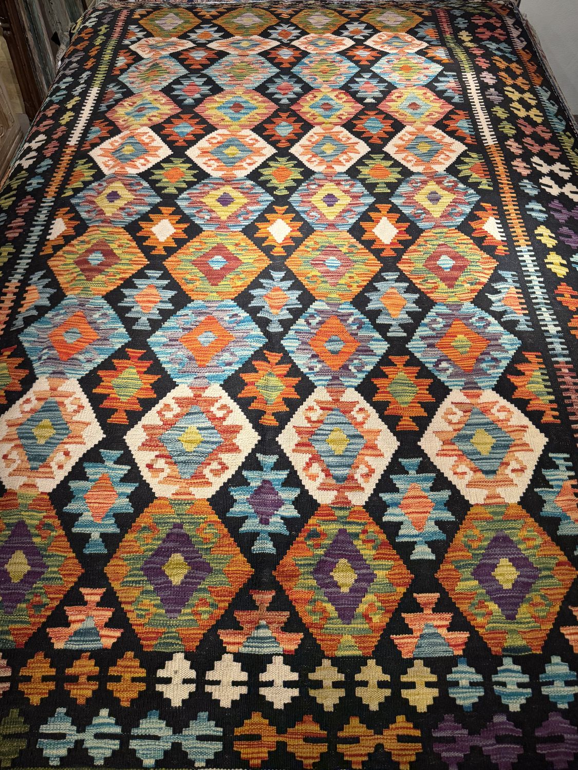 Hand Woven Kilim 9&#39;10 x 6&#39;7&#39;