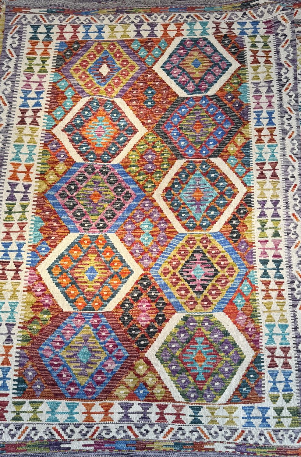 Hand Woven Woolen Kilim 6&#39;4&quot;x4&#39;0&quot;