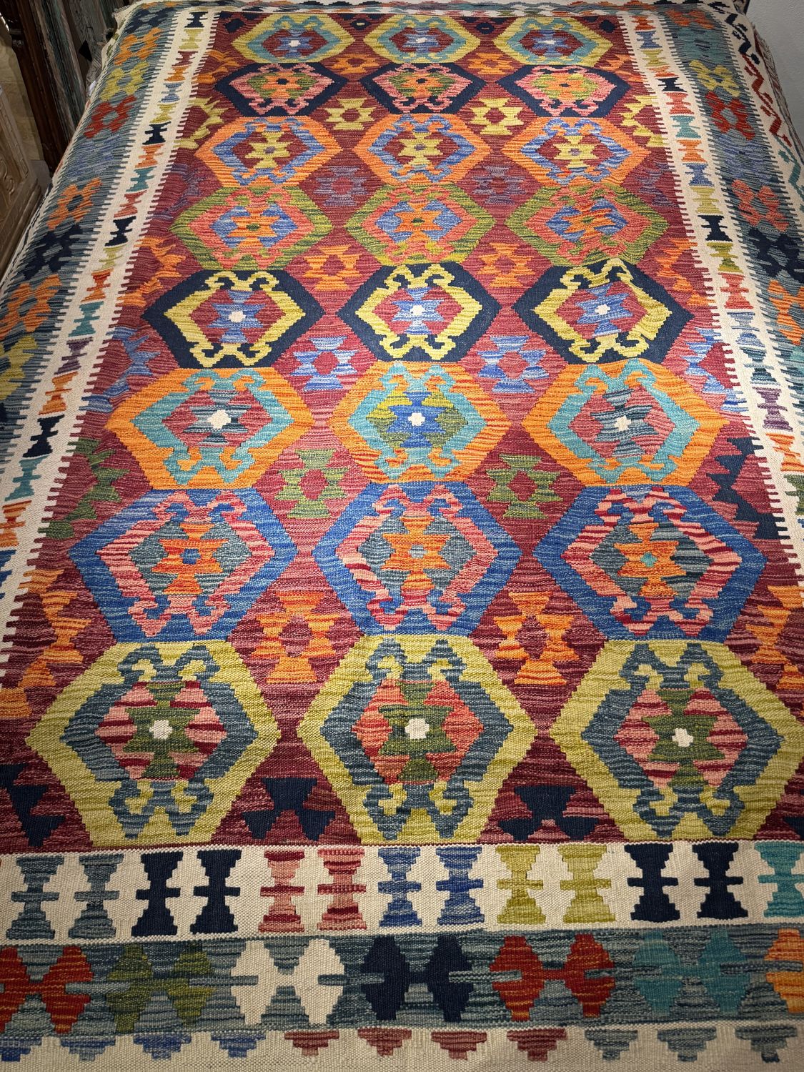 Hand Woven Kilim 9&#39;10x 6&#39;7&quot;