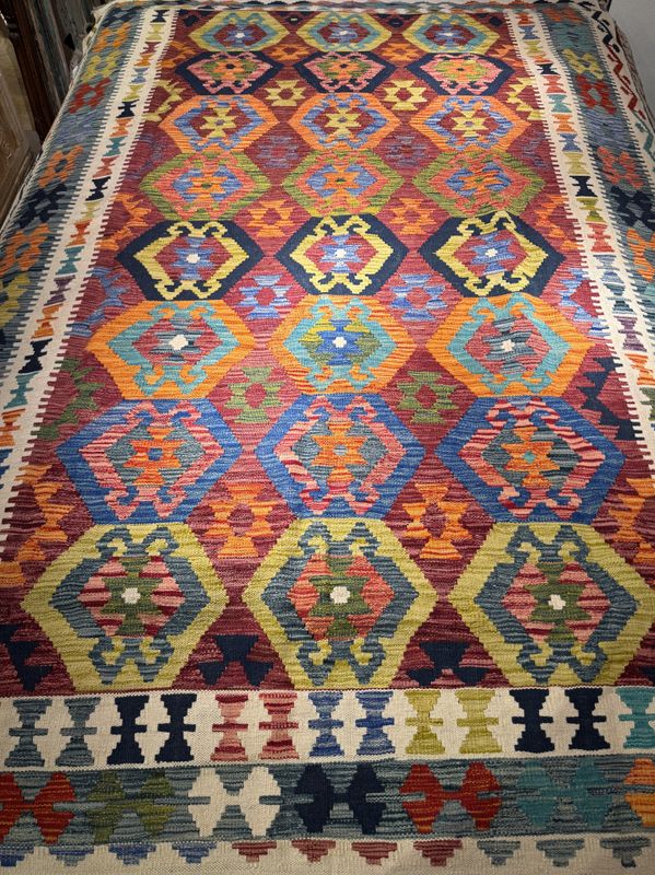 Hand Woven Kilim 9&#39;10x 6&#39;7&quot;