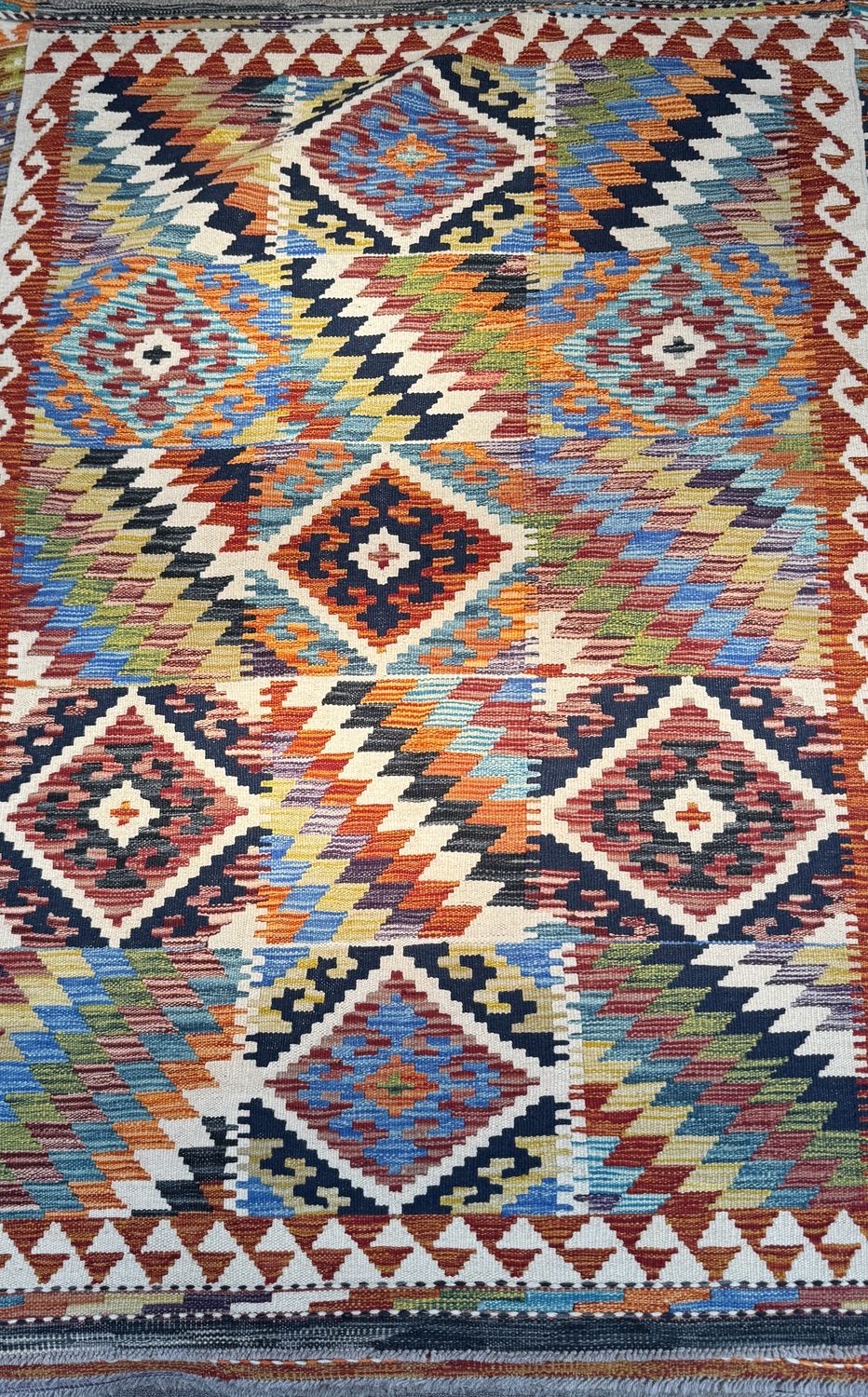 Hand Woven Woolen Kilim 6&#39;3&quot;x3&#39;1&quot;