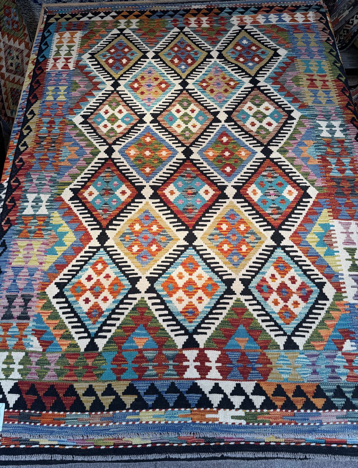 Hand Woven Kilim 7&#39; x 4&#39; 10