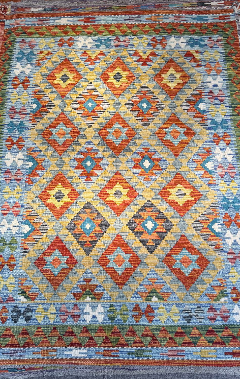 Hand Woven Woolen Kilim 6&#39;4&quot;x4&#39;1&quot;