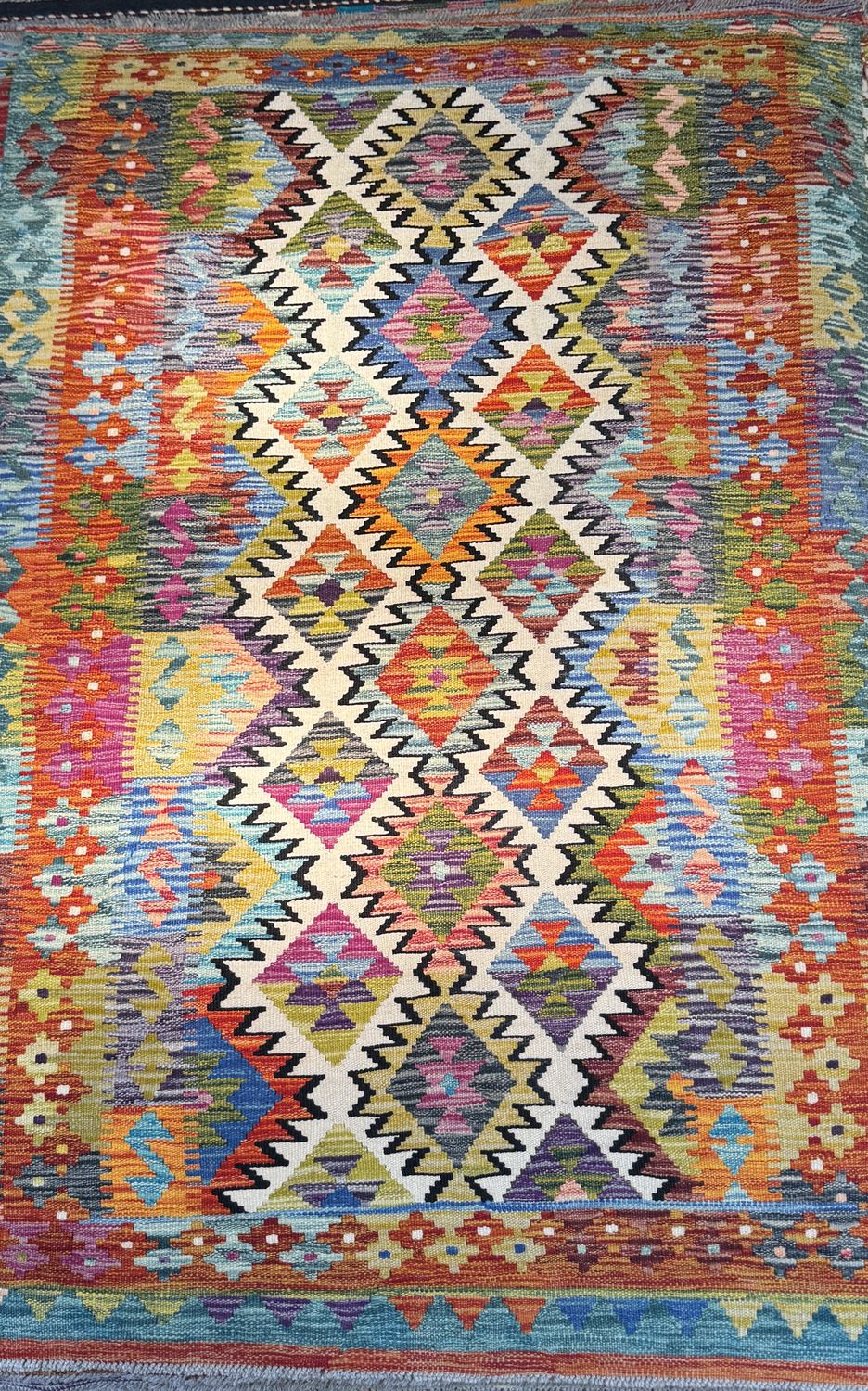 Hand Woven Woolen Kilim 6&#39;6&quot;x4&#39;4&quot;