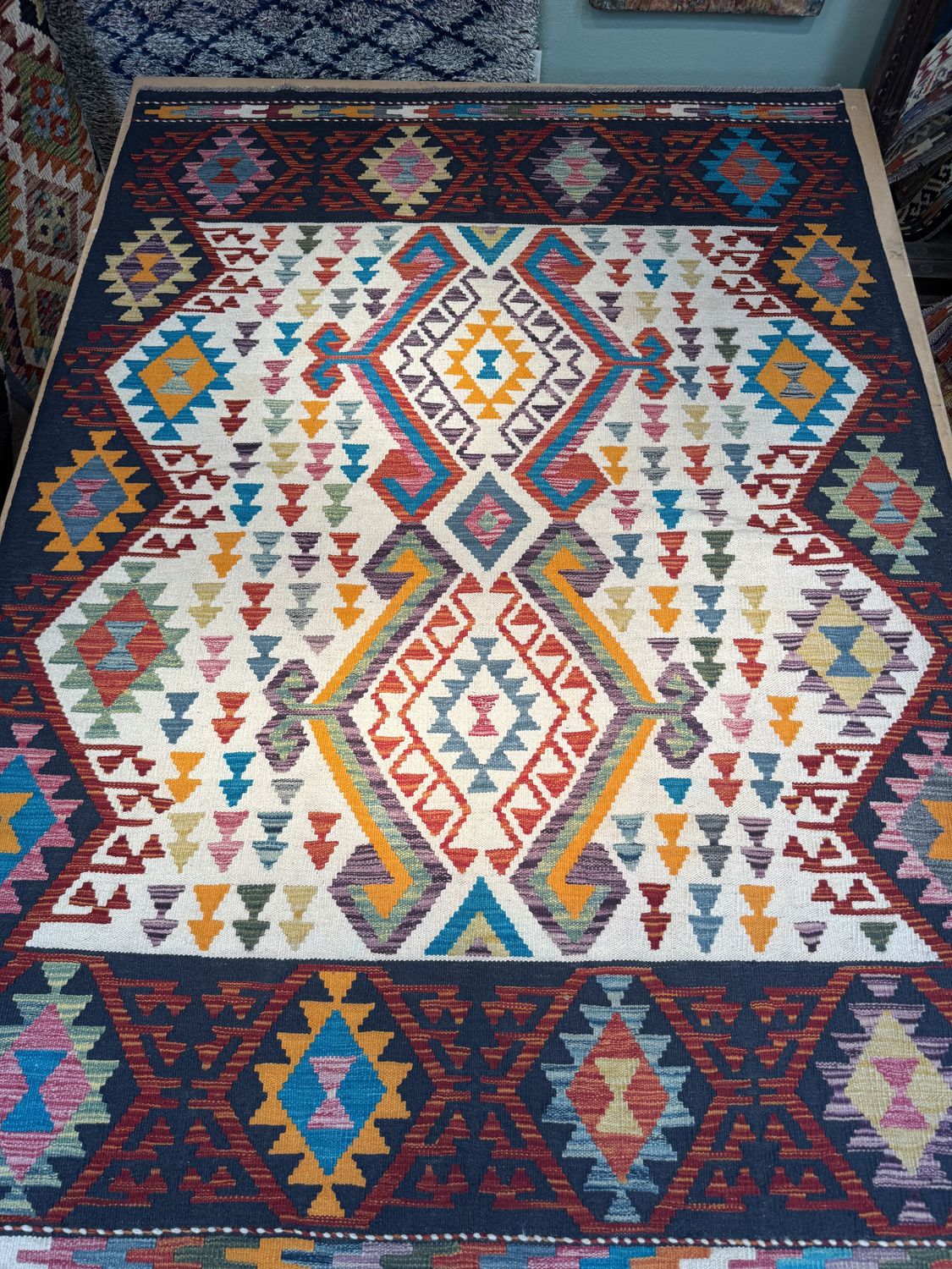 Hand Woven Woolen Kilim 7&#39;x5&#39;