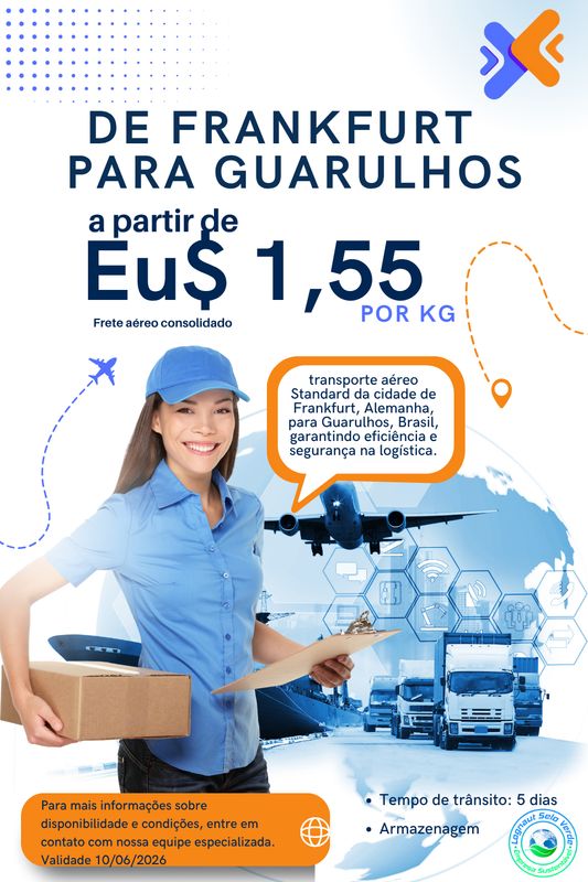 QuoteNow Service Tarifa Consolidada Europa -  FRA para GRU Carga +100kgs