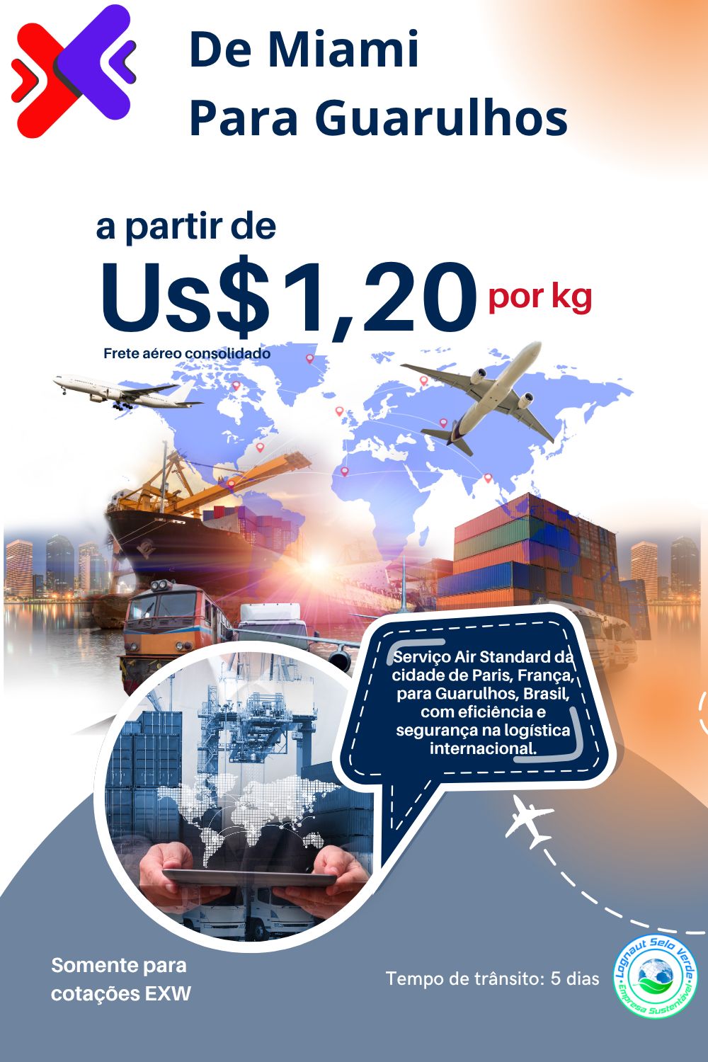 QuotePuls Service Tarifa Consolidada Estados Unidos - Mia para GRU Carga +100kgs QuotePuls Service Tarifa Consolidada Estados Unidos - Mia para GRU Carga +100kgs