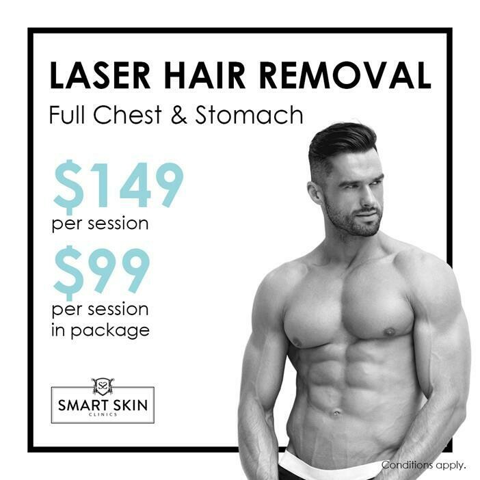 Male Laser Hair Removal - Full Chest & Stomach.