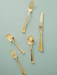 Reed And Barton Gold Baguette Flatware 14 Place Settings