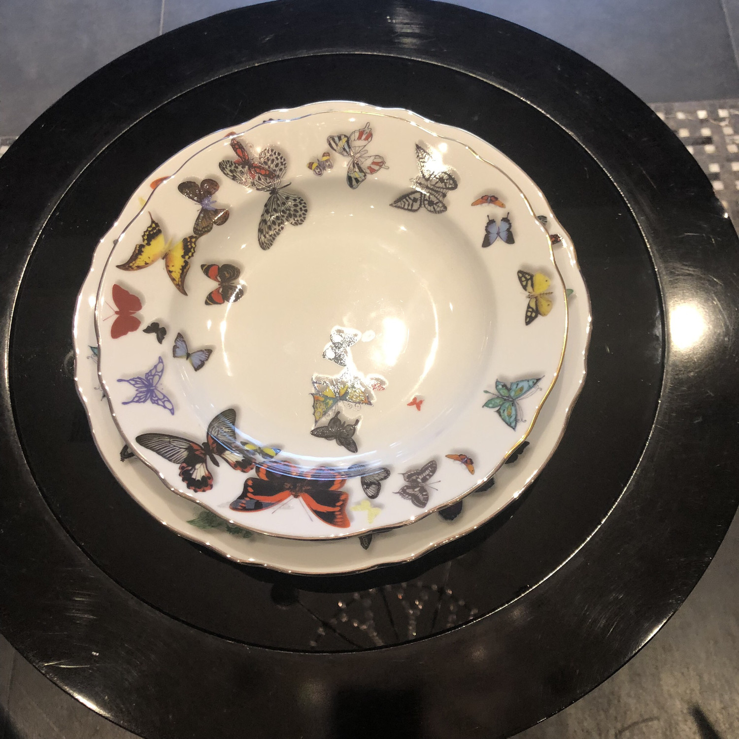 Vista Allegre Butterfly 🦋 Parade Christian Lacroix 12-3 Piece (Dinner, Dessert, Rim Soup) 3 Purchased NEEDS 9