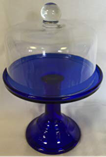 Blue Small Covered Cake Stand 
