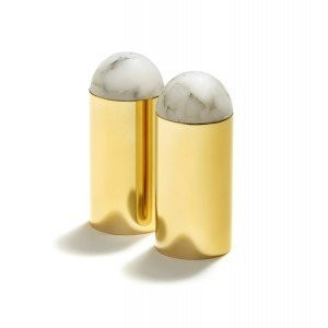 Anna New York 2 Pairs Amare Gold and Marble Salt and Pepper Shakers Sold 1 Pair Needs 1 Pair 