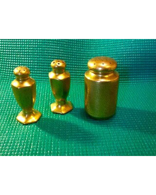 Pickard Gold Tall Salt And Pepper Shakers