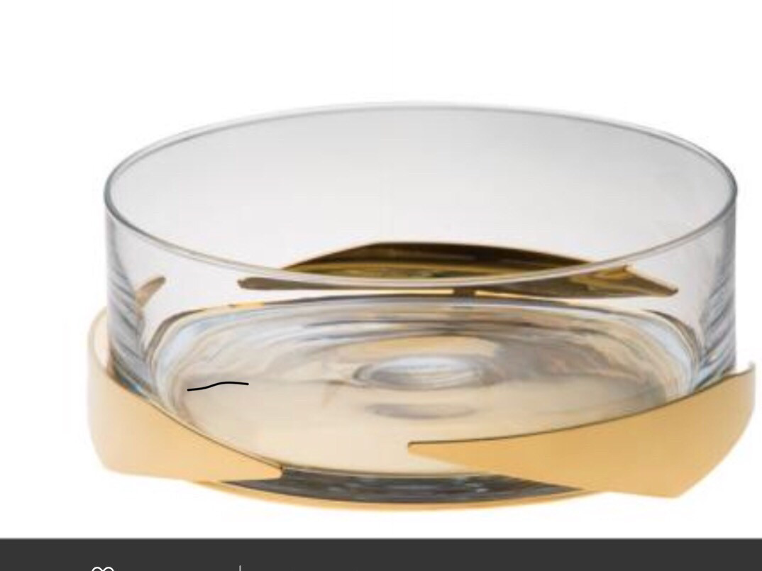 Gold Salad Bowl With Servers