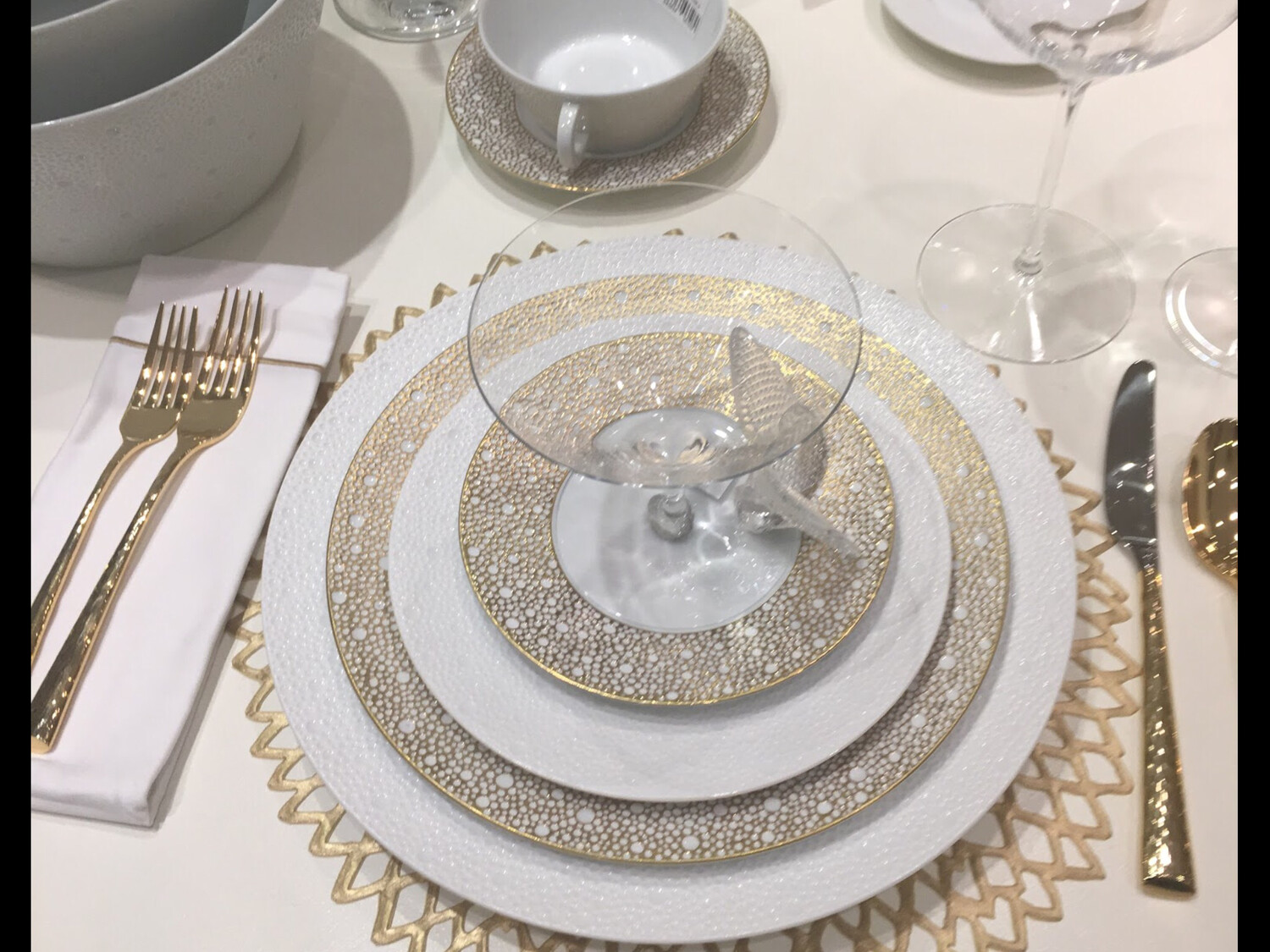 Bernardaud  Ecume White And Mordore Dinnerware 12 White Dinner 12 Mordore Salads 12 Ecume White Coupe Soups 2 Purchased  Needs 10