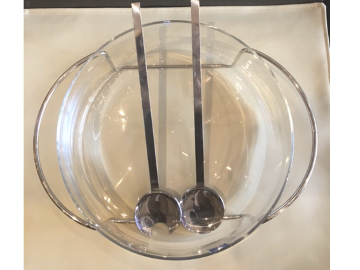 Glass And Silver Bowl With Servers PURCHASED