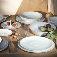 Bernardaud Bulle White Dinnerware 12-3 Pc Place Settings (Dinner, Salad, Soup)