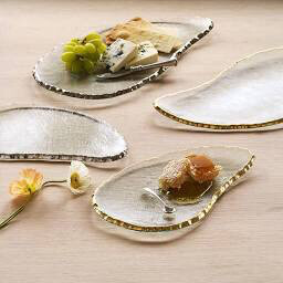 Annie Glass Edgey Gold Large Cheese Plate Purchased 
