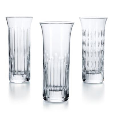 Baccarat Crystal Flora Set Of 3 Vases PURCHASED