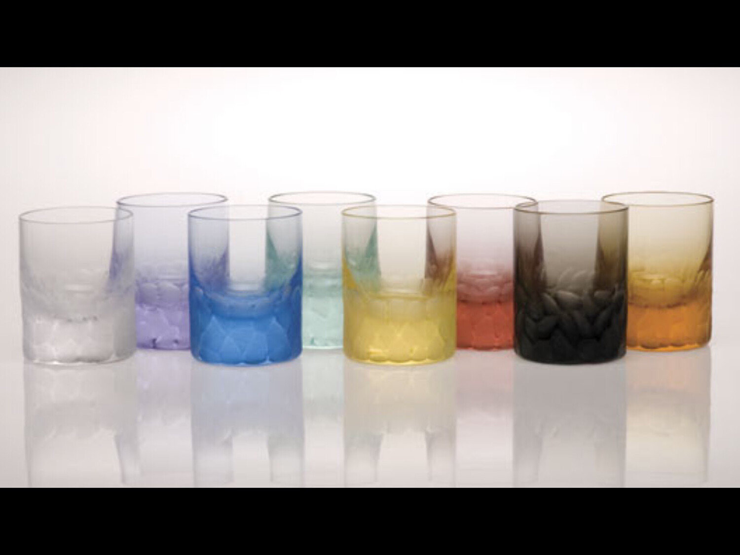 Moser Crystal Pebbles sept 6 Assorted Shot Glasses PURCHASED