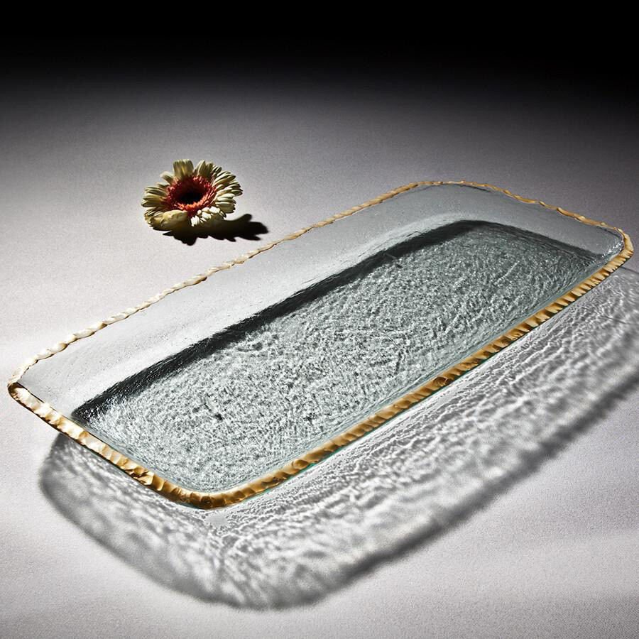 Annie Glass Gold Party Tray
