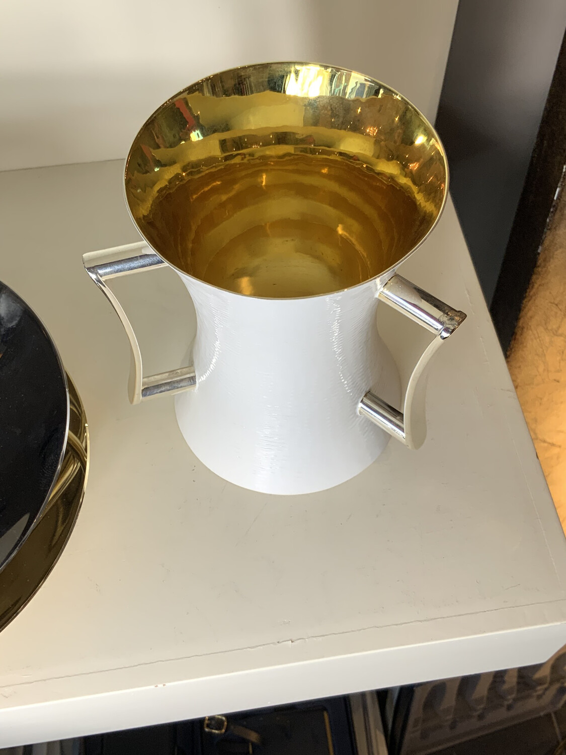 White Enameled Washing Cup