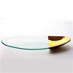 Annie Glass Mod Gold Platter