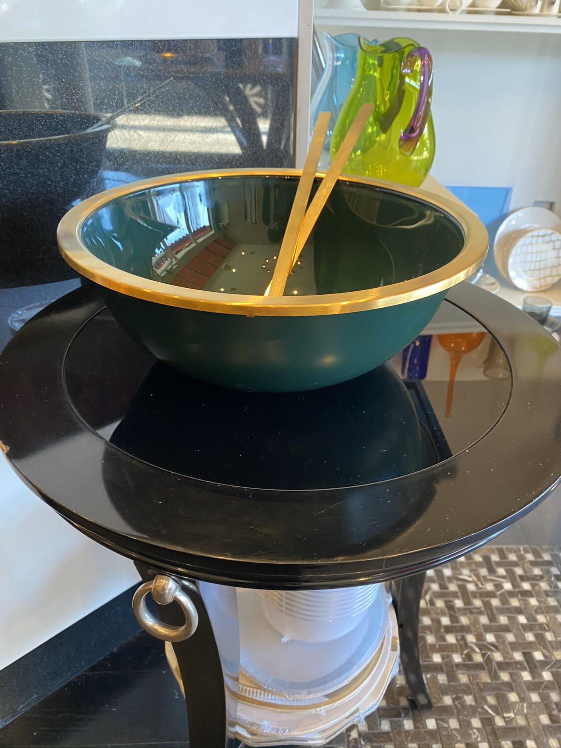 Green Bowl With Servers