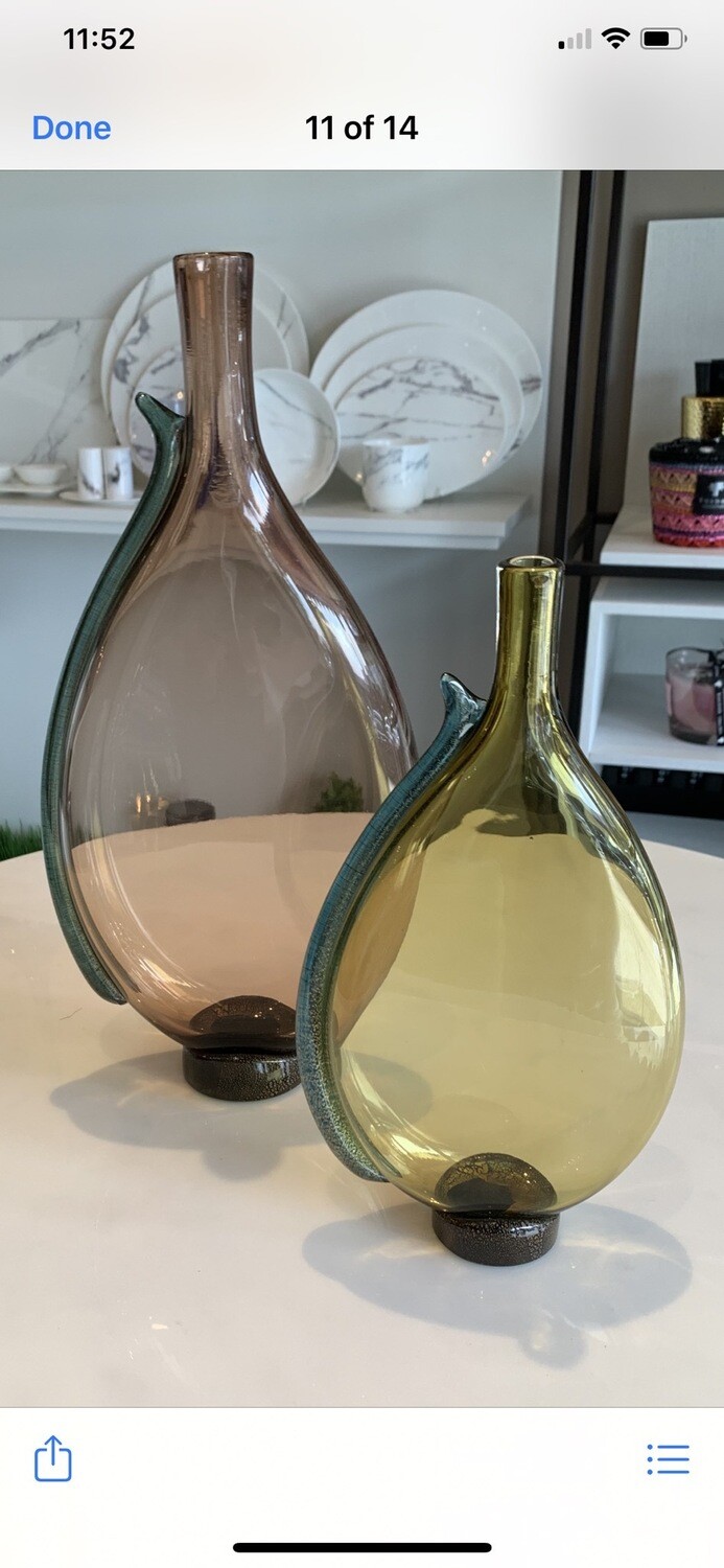 Vetro Vera Set 2 Mouth Blown Decorative Vases
