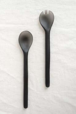 Tina Frey Large Black Salad Servers
