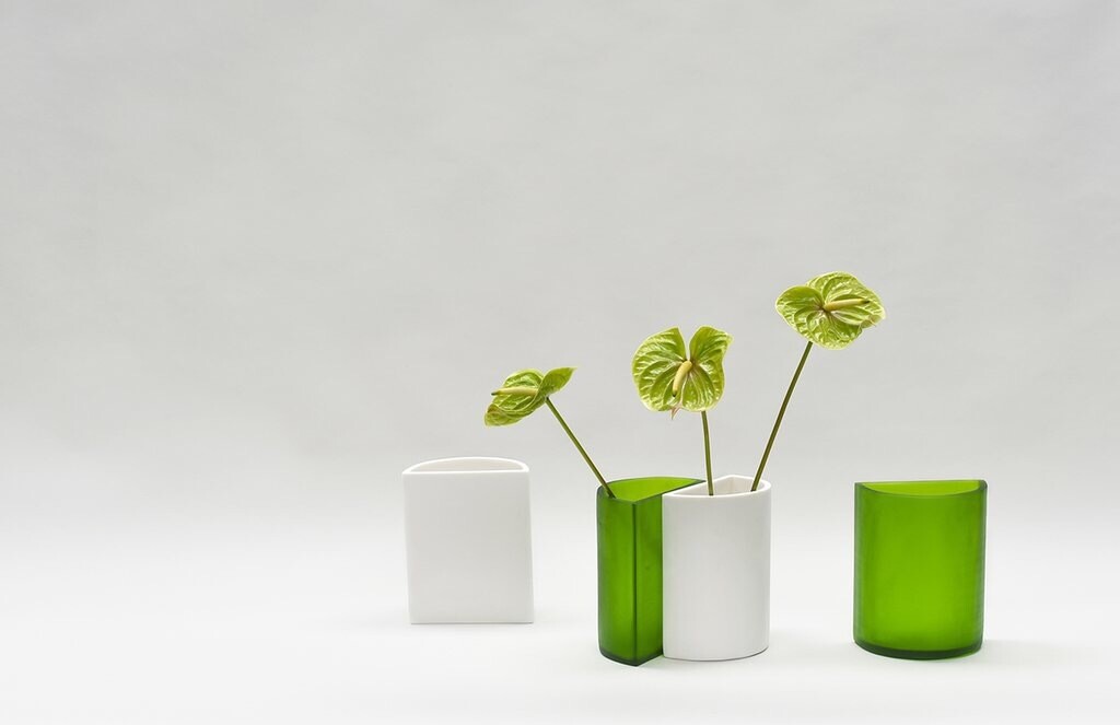 Tina Frey Demi Lune Vases In Black &amp; White PURCHASED