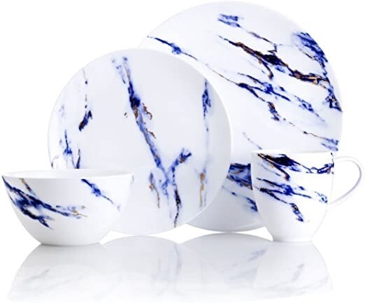 Prouna Marble Azure Dinner/Salad/Cereal Bowl 11 Purchased Needs 3