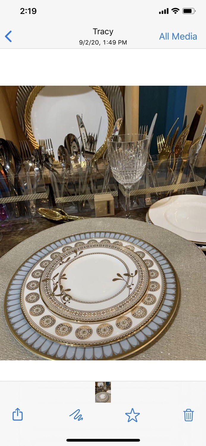 Phillip Deshoulierres Dinner, Prouna Golden Leaves Salad, Bread And Butter, And Rim Soup 4 Piece Place Setting Needs 14 2 Purchased needs 12 needs 