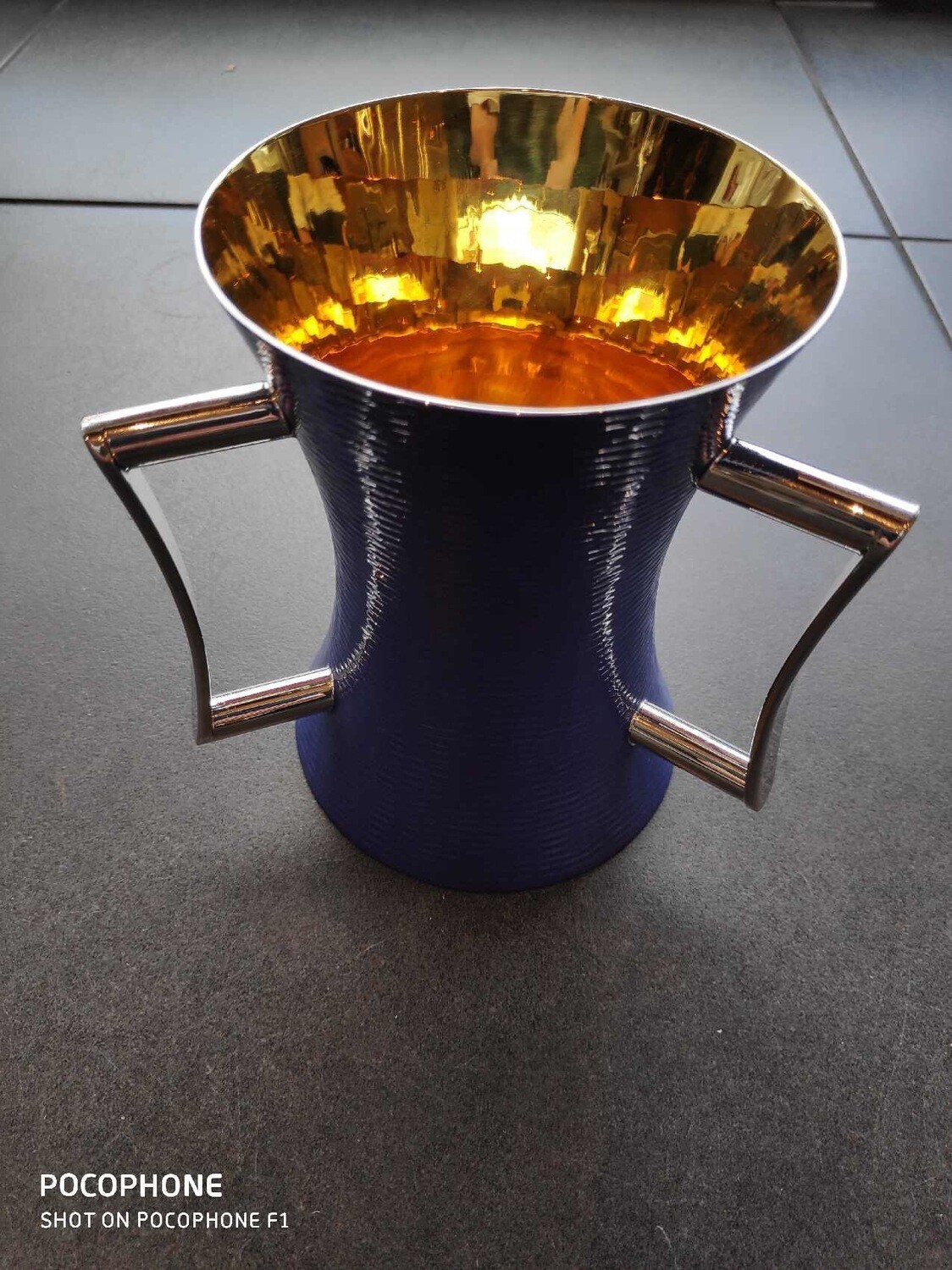 Blue Enamel Wash Cup, PURCHASED
