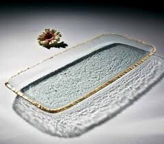 Annie Glass Gold Party Tray