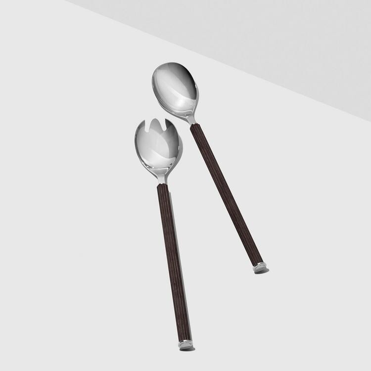 Georg Jensen Oak And Stainless Servers