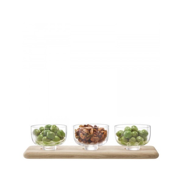 Lsa Dip Bowls On Wood Tray